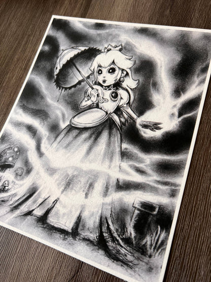 Peachy-Dark Art Print