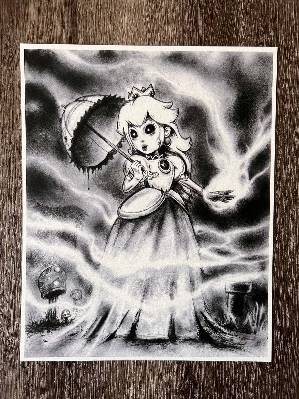 Peachy-Dark Art Print