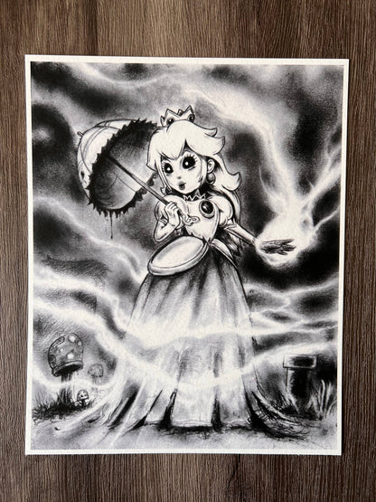 Peachy-Dark Art Print