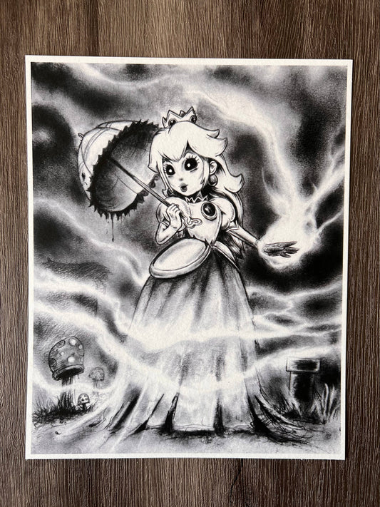 Peachy-Dark Art Print