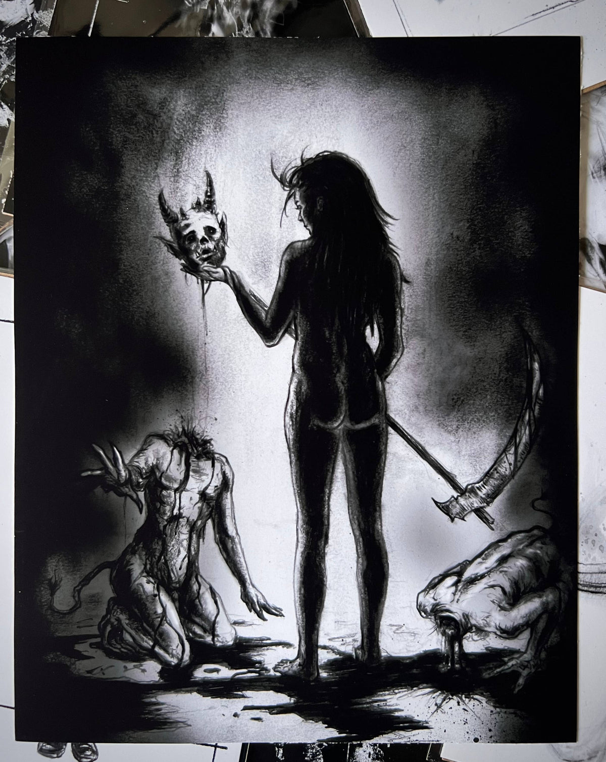 Witchy Goddess Art Print- Gothic Dark Art