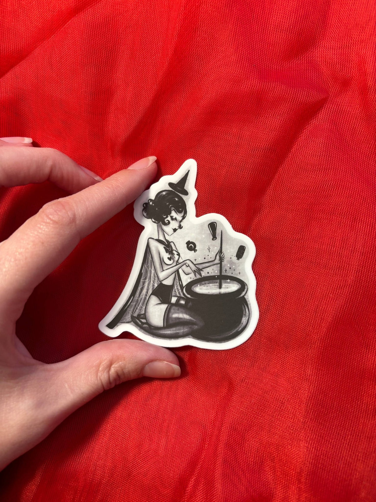Cauldron Witch Vinyl Sticker - Stay Weird Kids