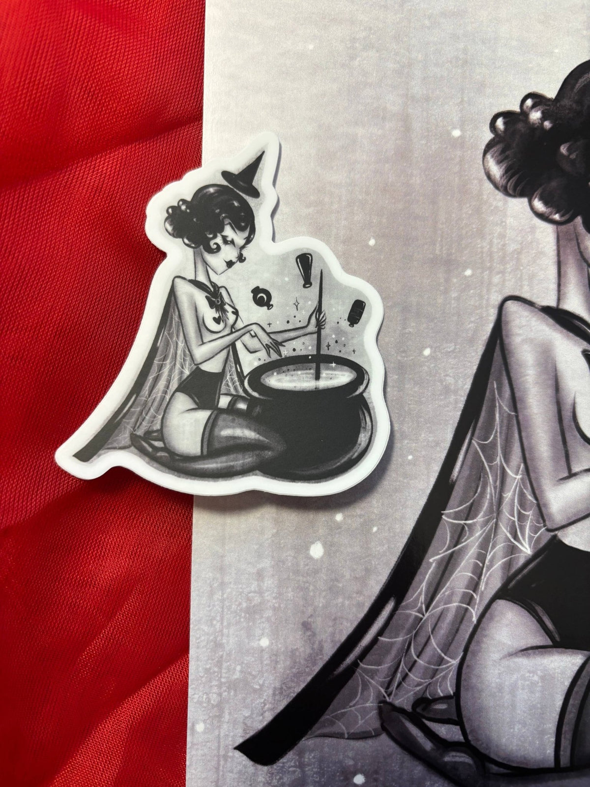 Cauldron Witch Vinyl Sticker - Stay Weird Kids