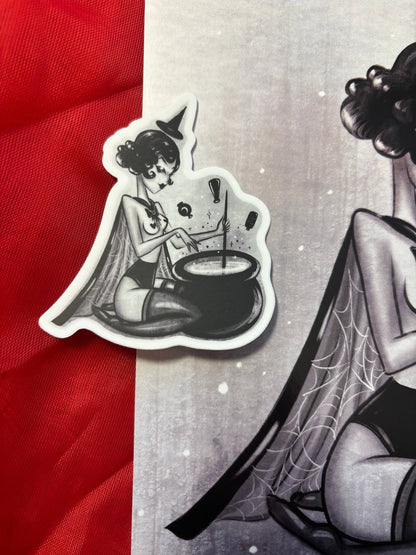 Cauldron Witch Vinyl Sticker - Stay Weird Kids