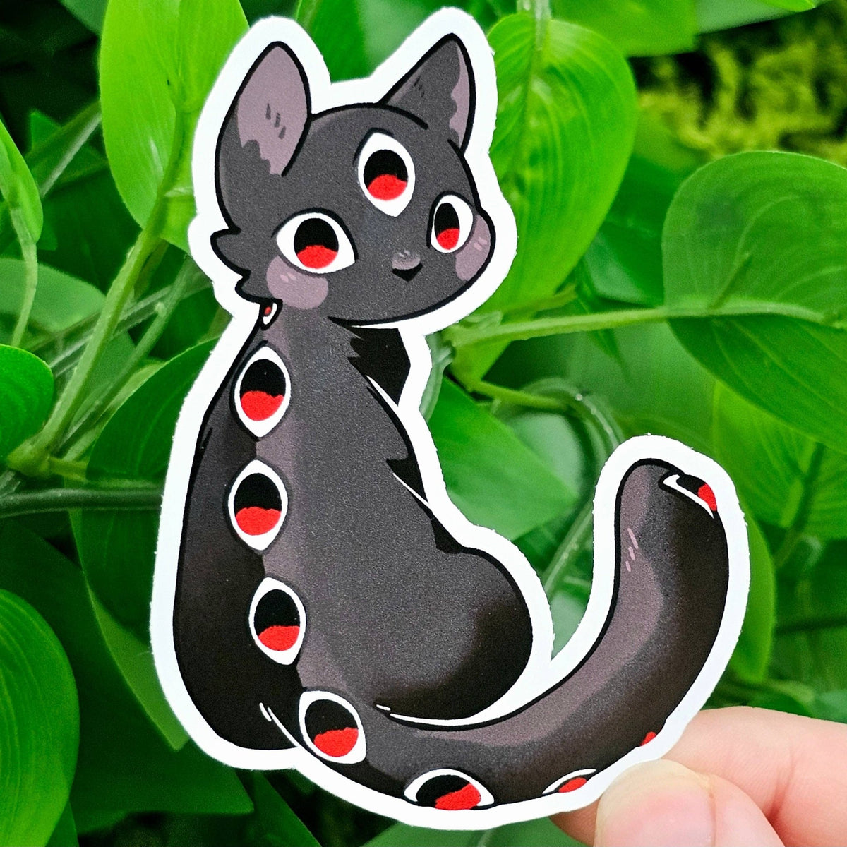 Creepy Cat Eyes Sticker! - Stay Weird Kids