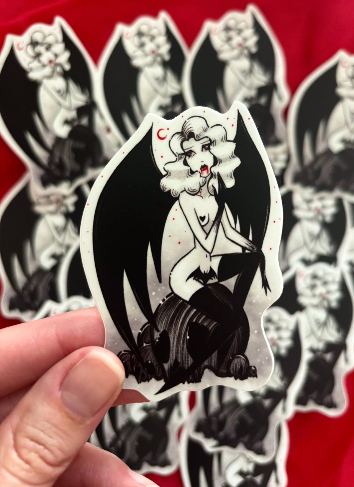 Queen of the Damned Vampire Bat Vinyl Sticker - Stay Weird Kids