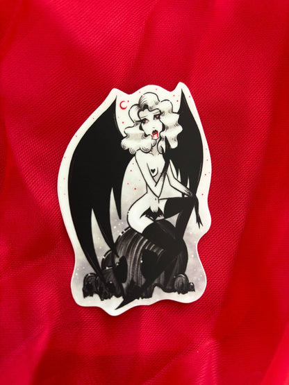 Queen of the Damned Vampire Bat Vinyl Sticker - Stay Weird Kids