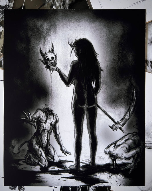 Witchy Goddess Art Print- Gothic Dark Art - Stay Weird Kids